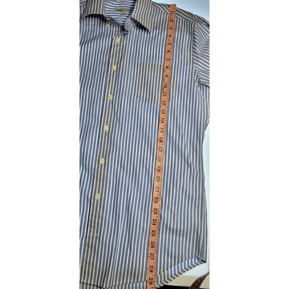 Peter Millar Shirt Mens Medium Striped Long Sleeve Button Down Preppy Blemish - Picture 10 of 10